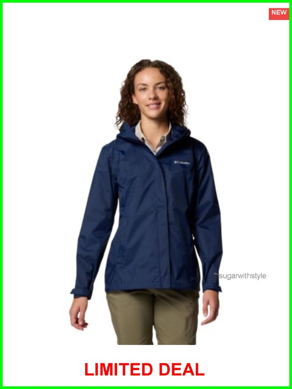 Waterproof Lightweight Packable Rain Jacket with Adjustable Hood